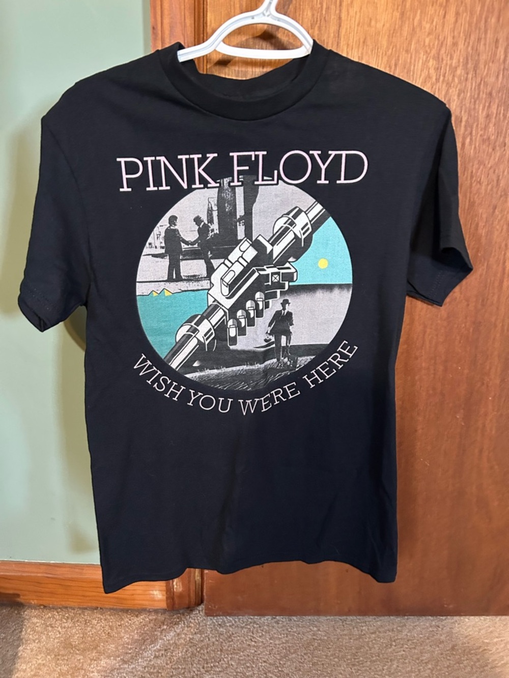 Gildan Black Pink Floyd Graphic Tee with Pastel Print